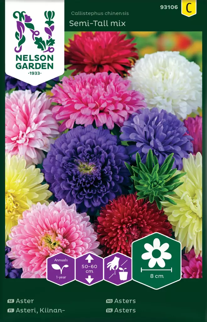 KIINANASTERI SEMI-TALL, SEOS - Asterin siemenet - 7312600931060 - 2