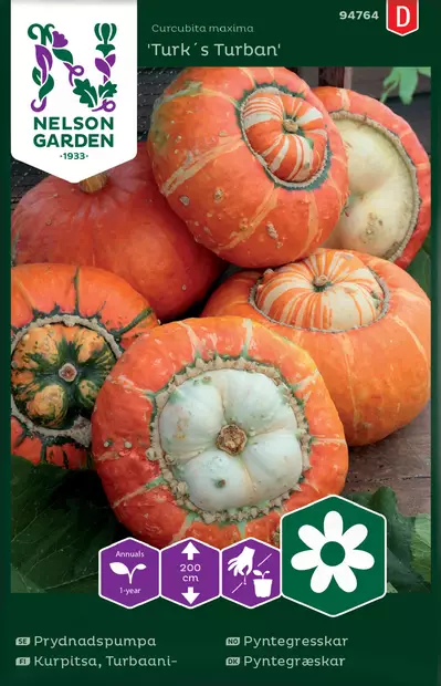 KORISTEKURPITSA TURK'S TURBAN, SEOS - Muut kesäkukkien siemenet - 7312600947641 - 2