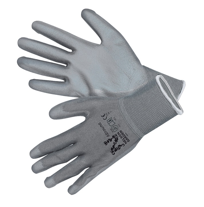 KÄSINE ALLROUND HARMAA, KOKO 8, 6 PARIA - Puutarhakäsineet - 7312600072503 - 1