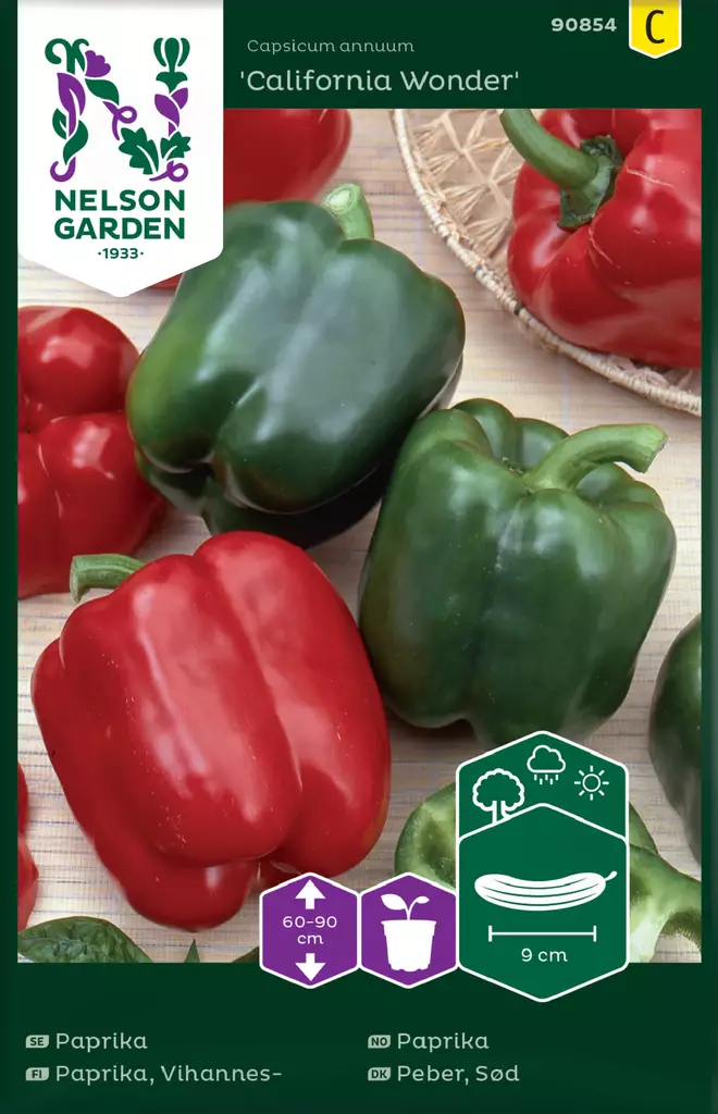 PAPRIKA CALIFORNIA WONDER - Paprikan ja chilin siemenet - 7312600908543 - 2
