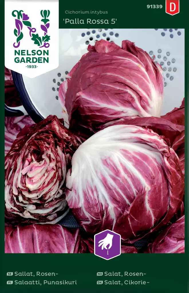 PUNASIKURISALAATTI PALLA ROSSA 5 - Salaatin siemenet - 7312600913394 - 2