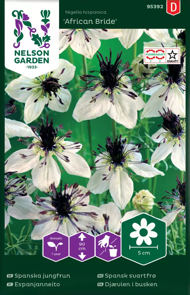 ESPANJANNEITO AFRICAN BRIDE - Muut kesäkukkien siemenet - 7312600953925 - 2