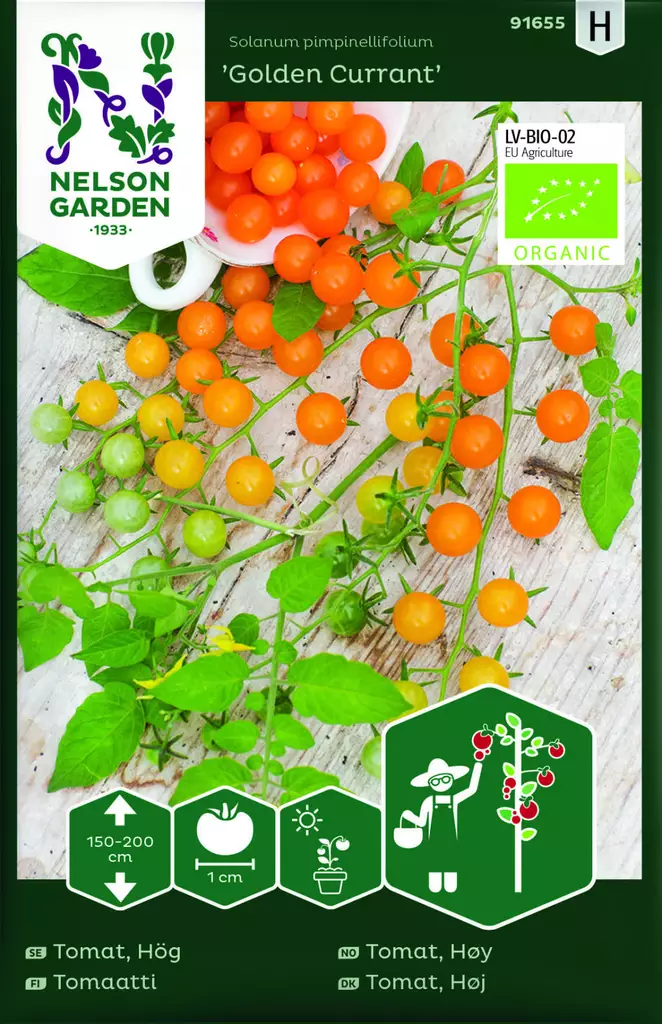 TOMAATTI GOLDEN CURRANT, LUOMUSIEMEN - Tomaatin siemenet - 7312600916555 - 1