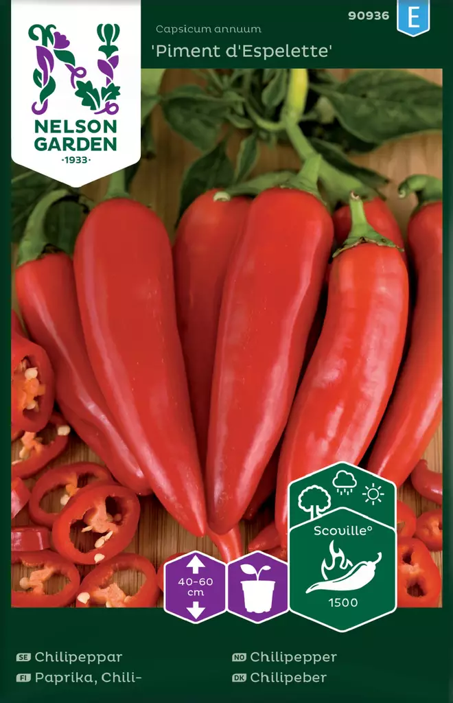 CHILIPAPRIKA PIMENT D'ESPELETTE - Paprikan ja chilin siemenet - 7312600909366 - 2