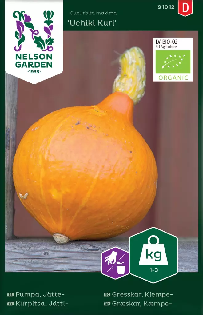 JÄTTIKURPITSA UCHIKI KURI, LUOMUSIEMEN - Kurpitsan siemenet - 7312600910126 - 2