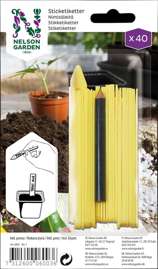 NIMIKYLTTI MUOVI 10 CM 40 KPL SIS. KYNÄ - Viljelytarvikkeet - 7312600060036 - 1