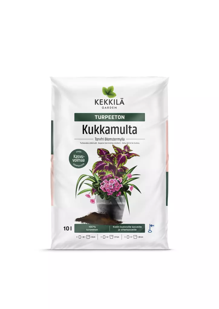 TURPEETON KUKKAMULTA 10 L - Mullat sisäkasveille - 6433000294546 - 1