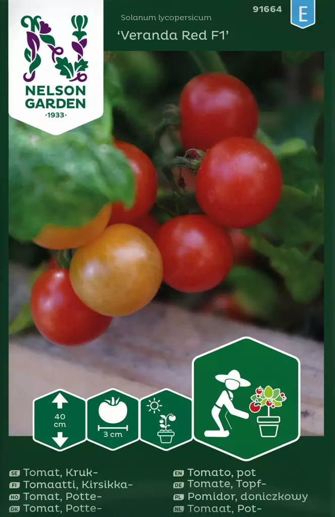 RUUKKUTOMAATTI VERANDA RED F1 - Tomaatin siemenet - 7312600916647 - 1