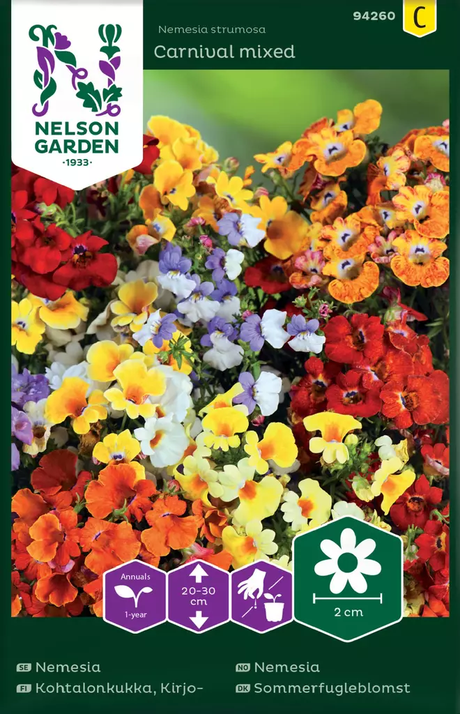 KIRJOKOHTALONKUKKA CARNIVAL, SEOS - Muut kesäkukkien siemenet - 7312600942608 - 2